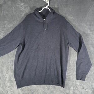 J. Crew Mens XL‎ Sweater Shawl Collar Pullover Long Sleeve Blue Knit